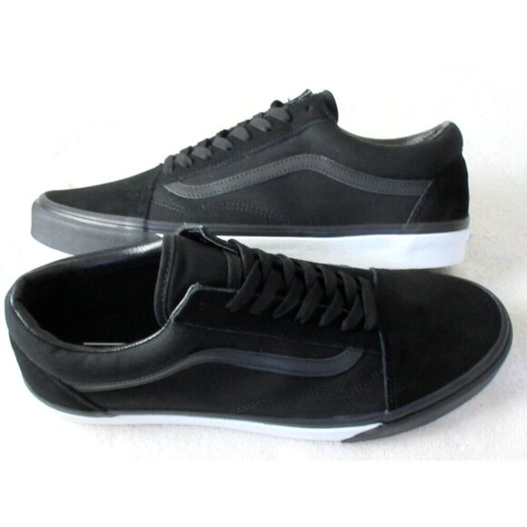 Vans Men's Old Skool Mono Bumper Black Striped Canvas Suede Shoes Sizes NIB - Picture 1 of 5